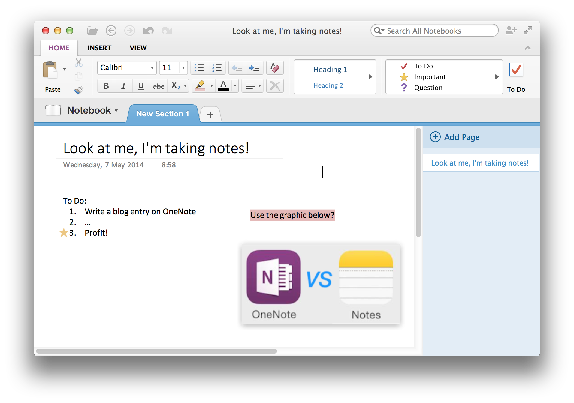 add note in onenote apple watc